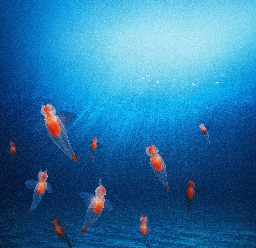 A sea angel swimming gracefully